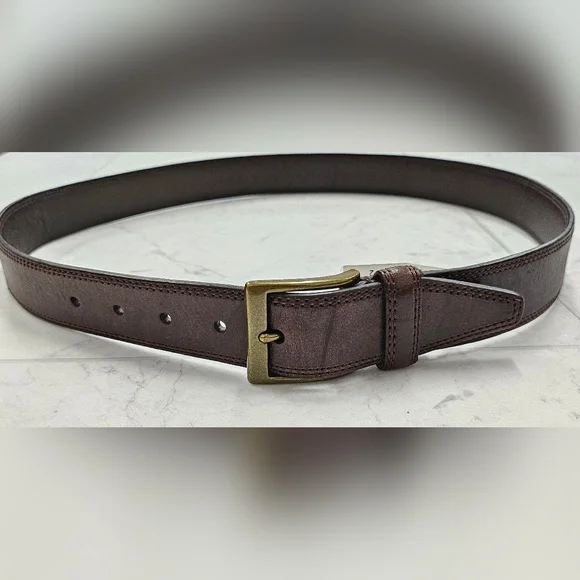 (JZ-98) John Varvatos 35MM Feather Edge Belt In Brown